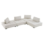 Modway EEI-5208-BEI Saunter 4-Piece Tufted Fabric Fabric Sectional Sofa - Beige