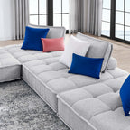 Modway Saunter 4-Piece Tufted Fabric Fabric Sectional Sofa by Modway-EEI-5208