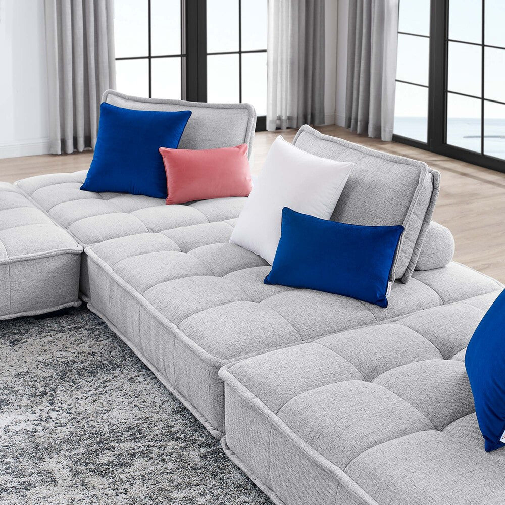 Modway Saunter 4-Piece Tufted Fabric Fabric Sectional Sofa by Modway-EEI-5208