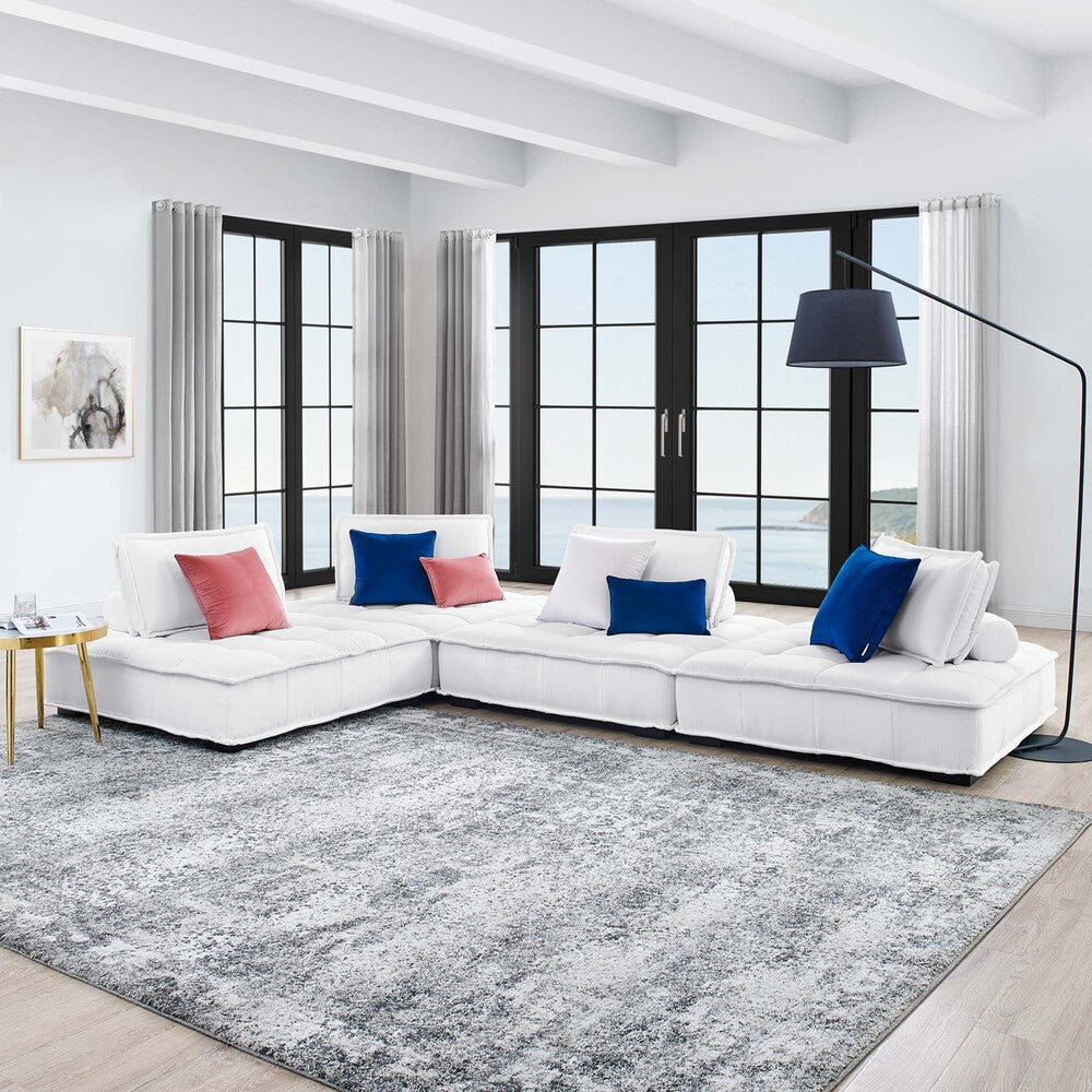 Modway Saunter 4-Piece Tufted Fabric Fabric Sectional Sofa by Modway-EEI-5208