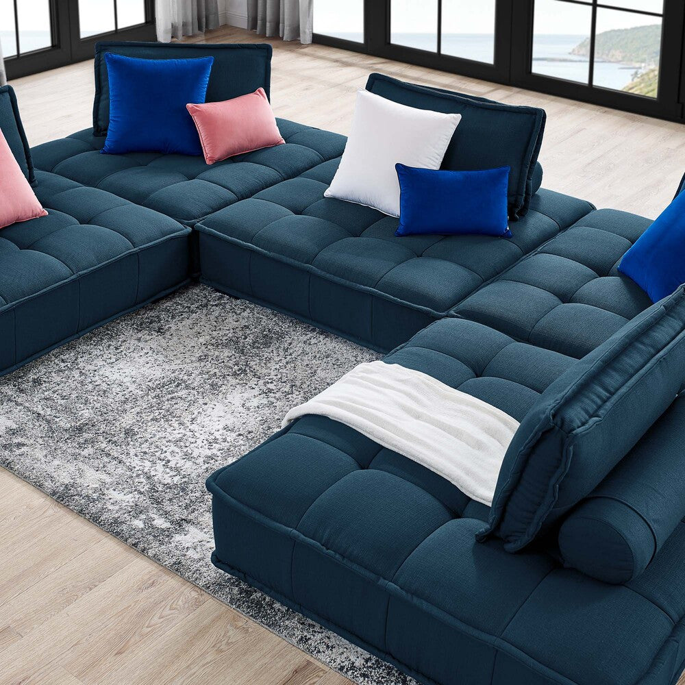 Modway Saunter 5-Piece Tufted Fabric Fabric Sectional Sofa by Modway-EEI-5210