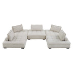 Modway Saunter 5-Piece Tufted Fabric Fabric Sectional Sofa by Modway-EEI-5210-BEI  1