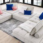 Modway Saunter 5-Piece Tufted Fabric Fabric Sectional Sofa by Modway-EEI-5210-BEI  8