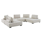 Modway EEI-5210-BEI Saunter 5-Piece Tufted Fabric Fabric Sectional Sofa - Beige