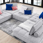 Modway Saunter 5-Piece Tufted Fabric Fabric Sectional Sofa by Modway-EEI-5210
