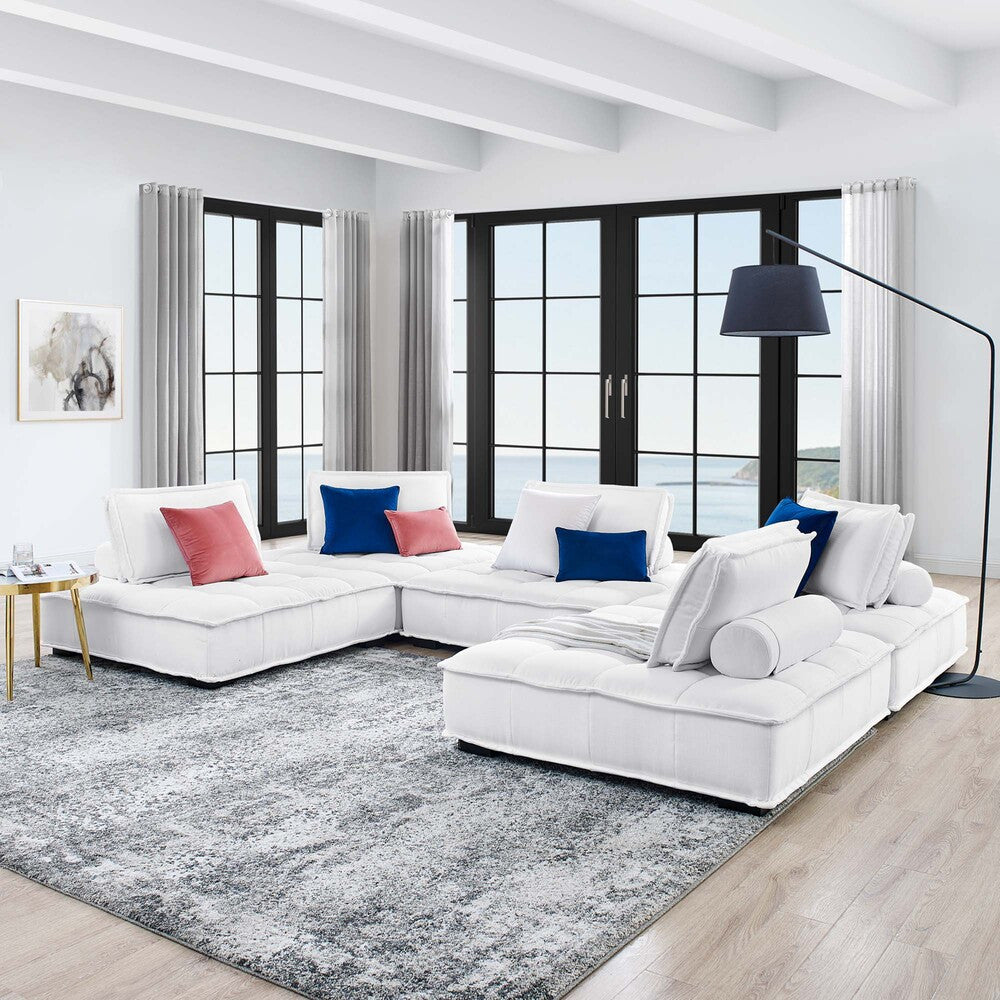Modway Saunter 5-Piece Tufted Fabric Fabric Sectional Sofa by Modway-EEI-5210