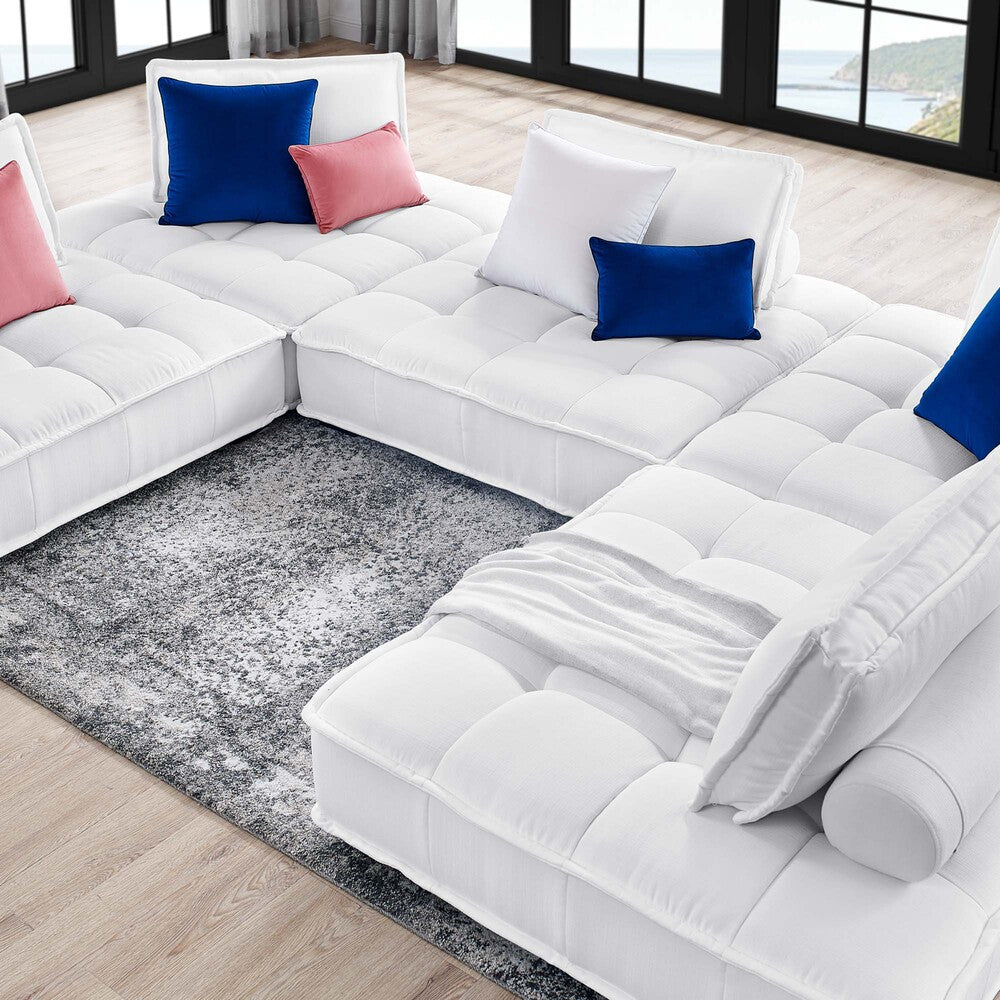 Modway Saunter 5-Piece Tufted Fabric Fabric Sectional Sofa by Modway-EEI-5210