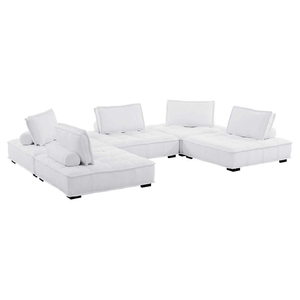 Modway Saunter 5-Piece Tufted Fabric Fabric Sectional Sofa by Modway-EEI-5210