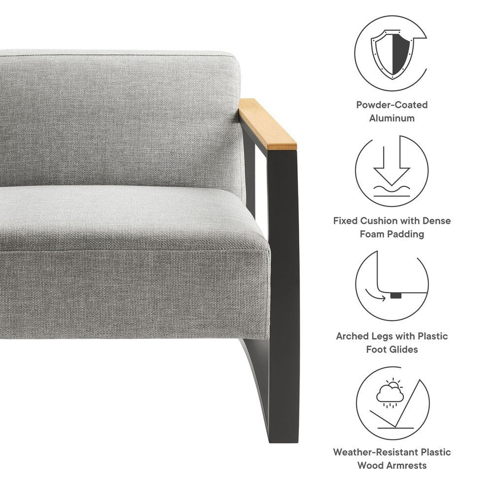 EEI-6947 Sauve Outdoor Patio Aluminum and Fabric Armchair by Modway