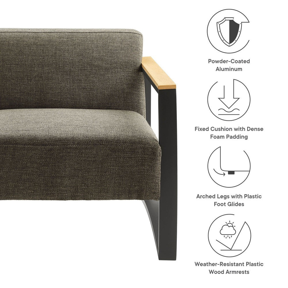 EEI-6947 Sauve Outdoor Patio Aluminum and Fabric Armchair by Modway