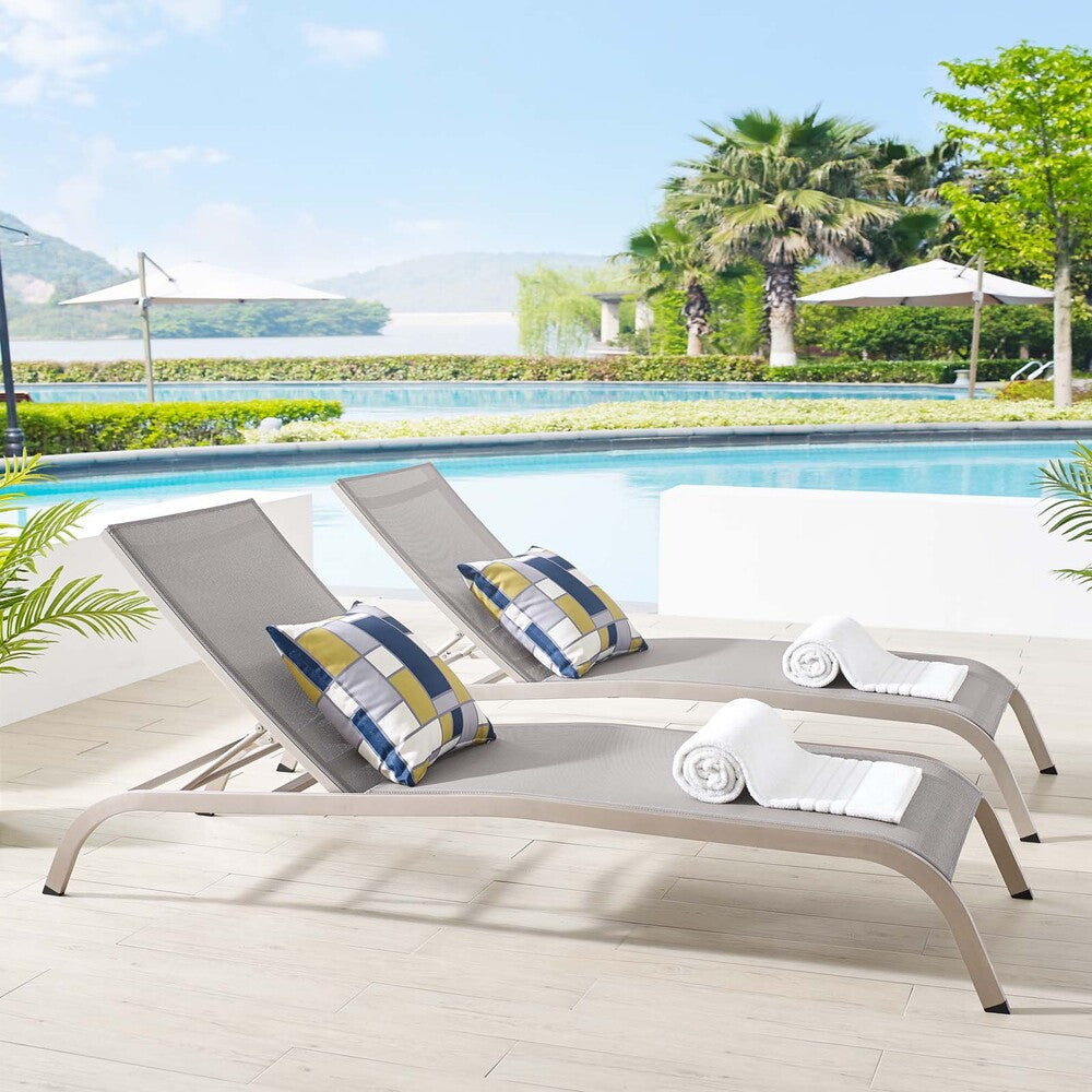 EEI-4005 Savannah Outdoor Patio Mesh Chaise Lounge Set of 2 by Modway