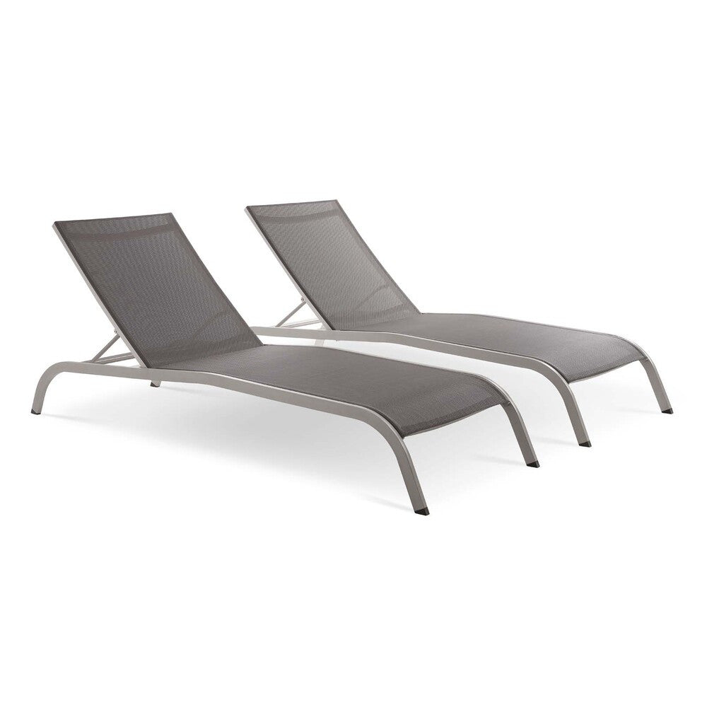 EEI-4005 Savannah Outdoor Patio Mesh Chaise Lounge Set of 2 by Modway