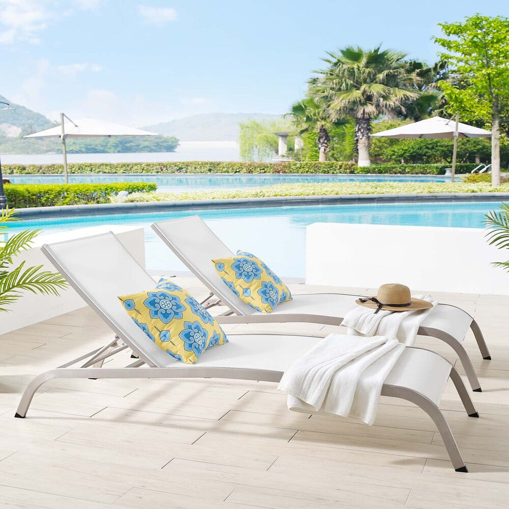 EEI-4005 Savannah Outdoor Patio Mesh Chaise Lounge Set of 2 by Modway