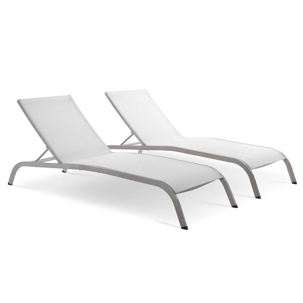 EEI-4005 Savannah Outdoor Patio Mesh Chaise Lounge Set of 2 by Modway