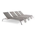 EEI-4007 Savannah Outdoor Patio Mesh Chaise Lounge Set of 4 by Modway