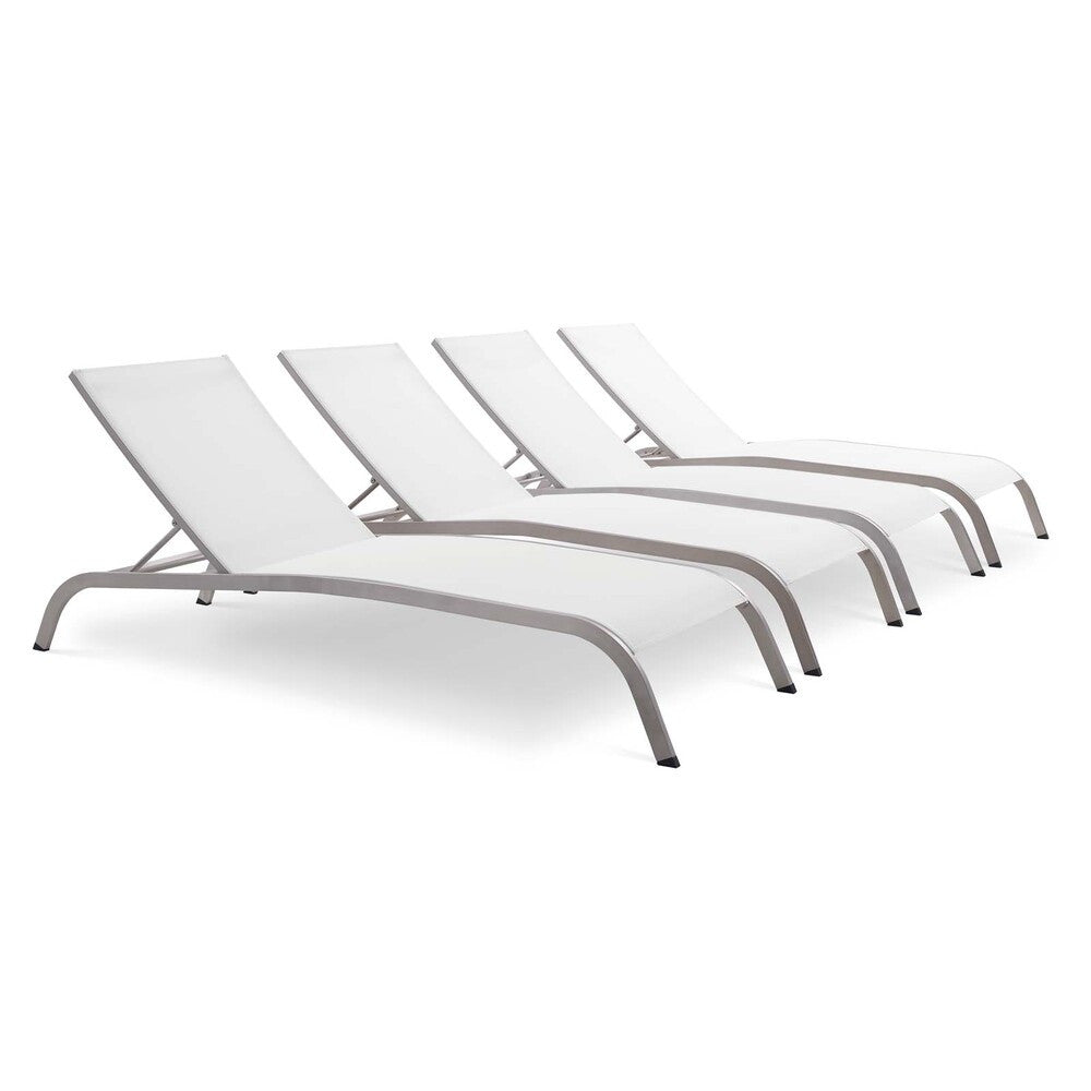 EEI-4007 Savannah Outdoor Patio Mesh Chaise Lounge Set of 4 by Modway