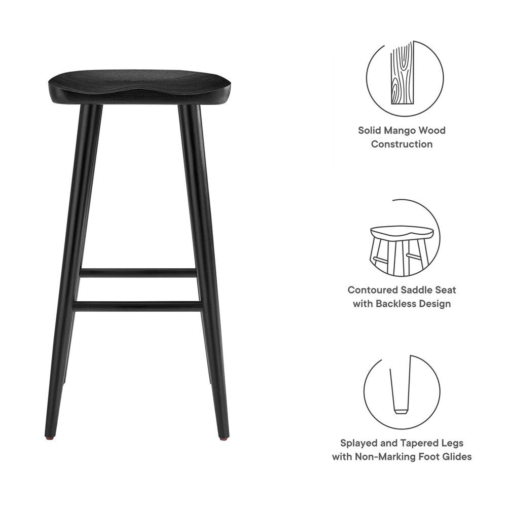 EEI-6740 Saville Backless Wood Bar Stools Set of 2 by Modway