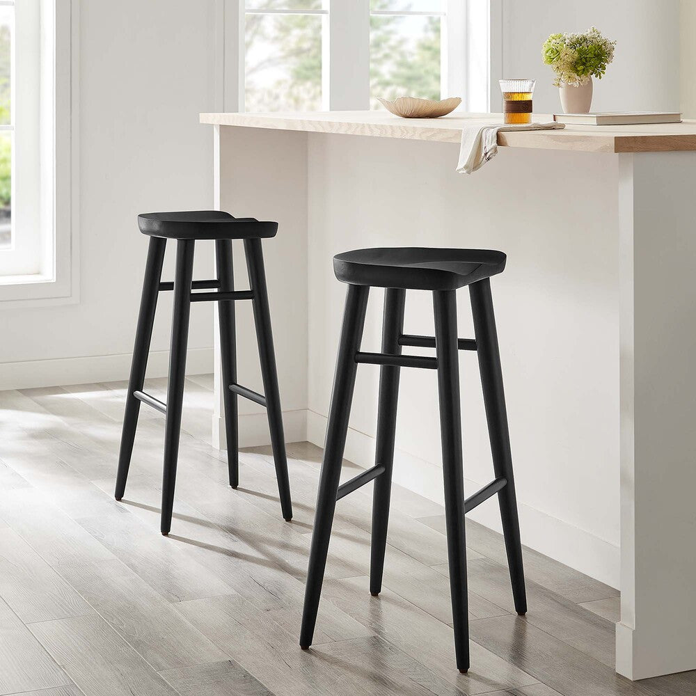 EEI-6740 Saville Backless Wood Bar Stools Set of 2 by Modway