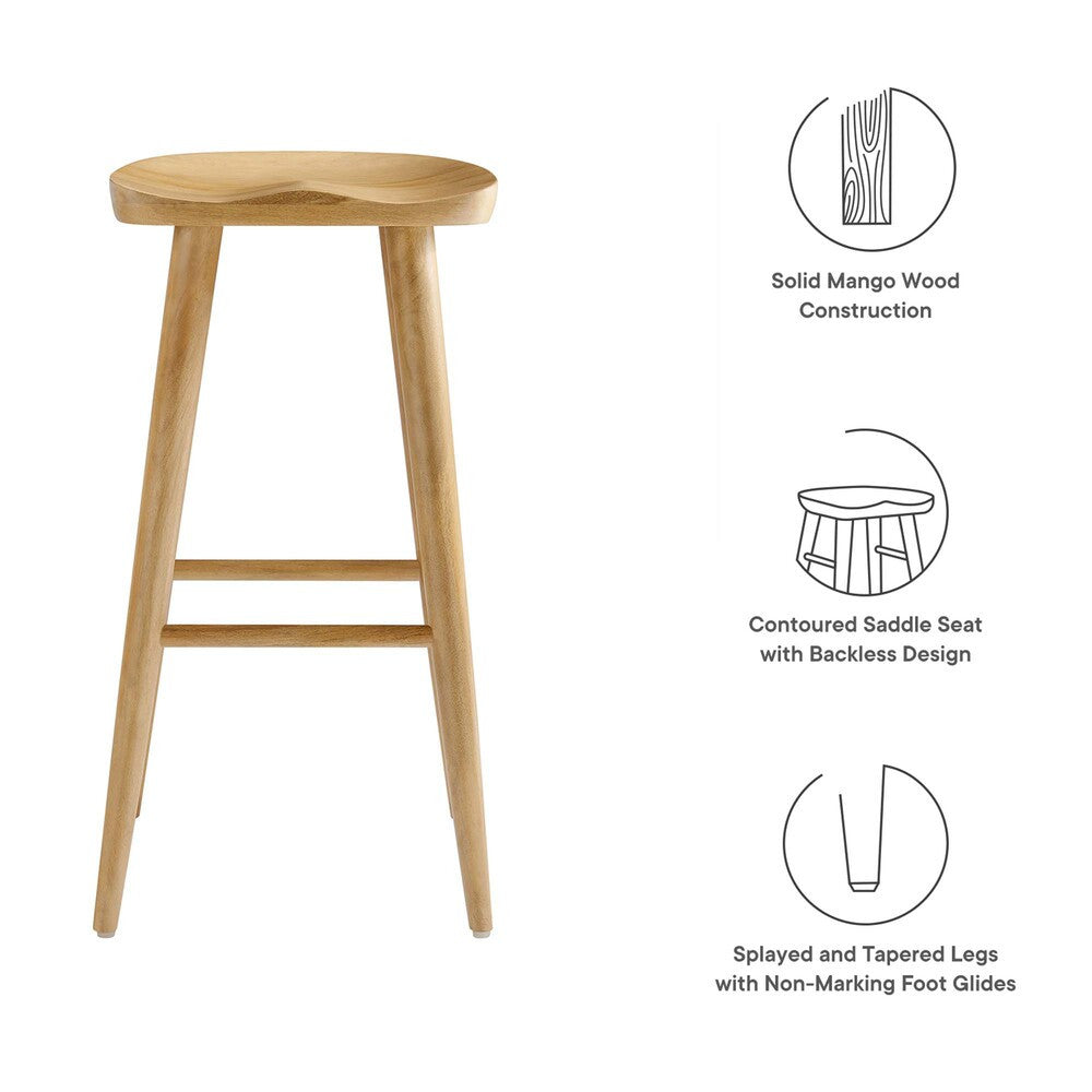 EEI-6740 Saville Backless Wood Bar Stools Set of 2 by Modway