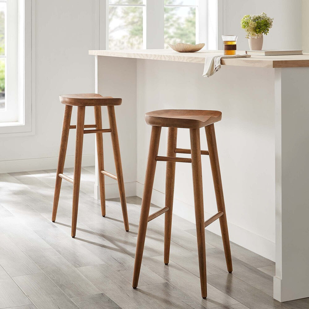 EEI-6740 Saville Backless Wood Bar Stools Set of 2 by Modway