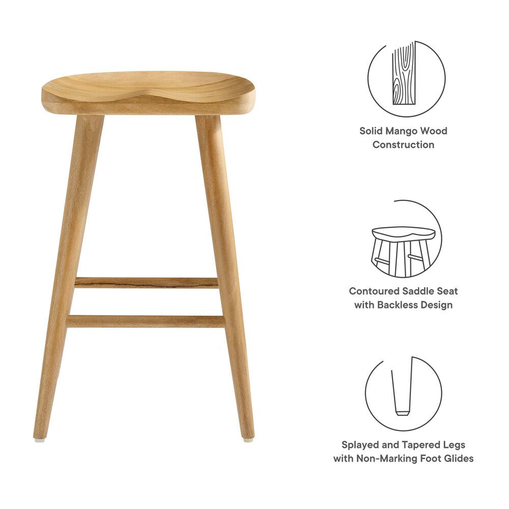 EEI-6739 Saville Backless Wood Counter Stools Set of 2 by Modway