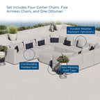 EEI-4389 Saybrook 10-Piece Outdoor Patio Upholstered Sectional Sofa by Modway