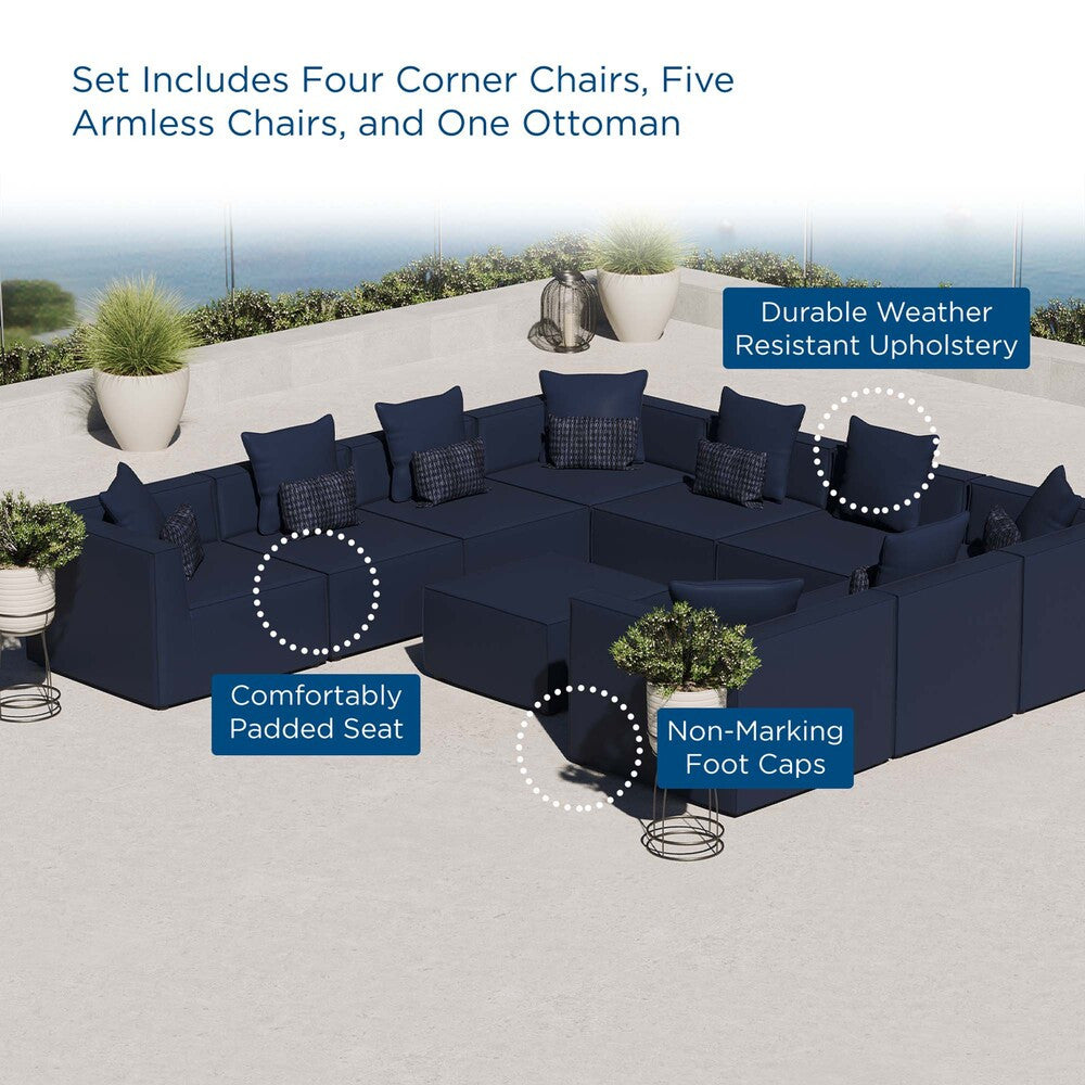 EEI-4389 Saybrook 10-Piece Outdoor Patio Upholstered Sectional Sofa by Modway