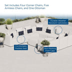 EEI-4389 Saybrook 10-Piece Outdoor Patio Upholstered Sectional Sofa by Modway