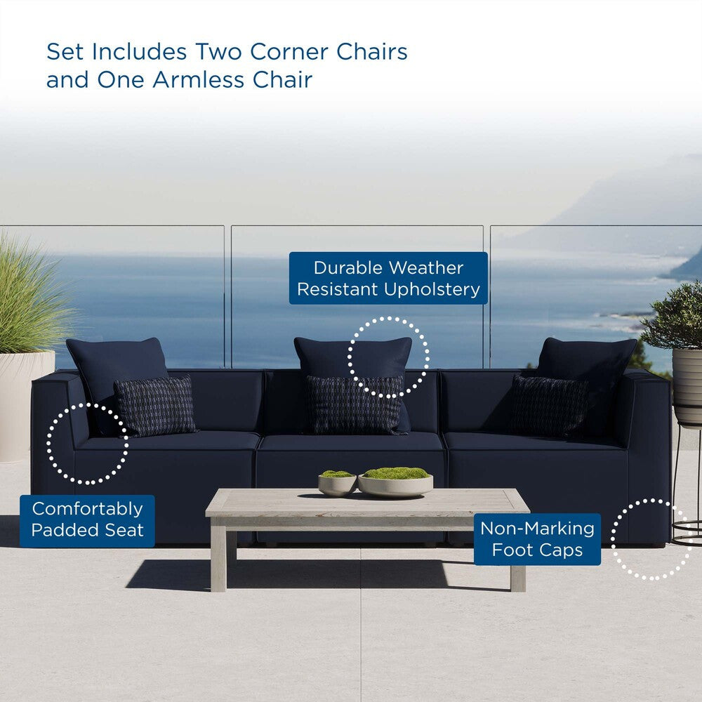 EEI-4379 Saybrook 3-Piece Outdoor Patio Upholstered Sectional Sofa by Modway