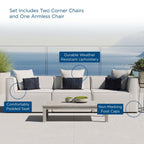 EEI-4379 Saybrook 3-Piece Outdoor Patio Upholstered Sectional Sofa by Modway