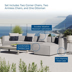 EEI-4382 Saybrook 5-Piece Outdoor Patio Upholstered Sectional Sofa by Modway