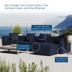 EEI-4382 Saybrook 5-Piece Outdoor Patio Upholstered Sectional Sofa by Modway