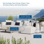 EEI-4382 Saybrook 5-Piece Outdoor Patio Upholstered Sectional Sofa by Modway