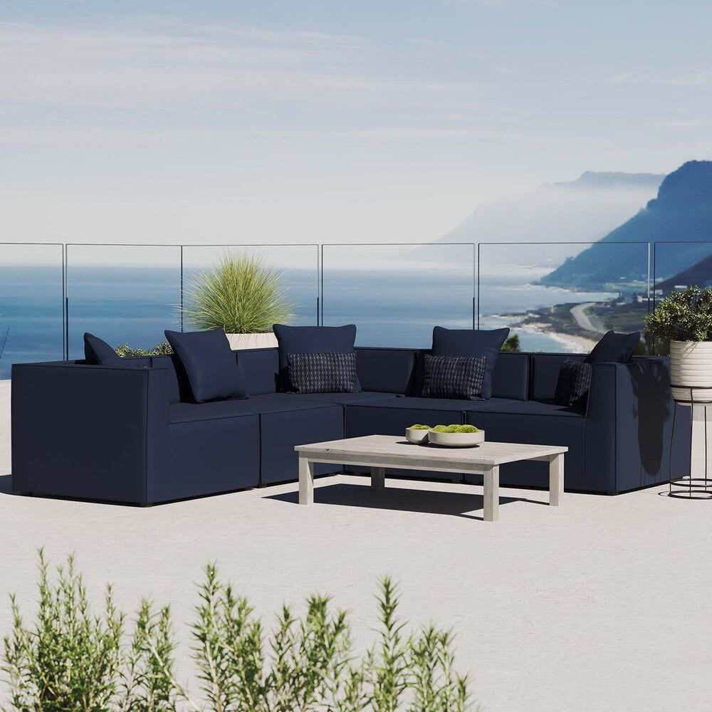 EEI-4384 Saybrook 5-Piece Outdoor Patio Upholstered Sectional Sofa by Modway