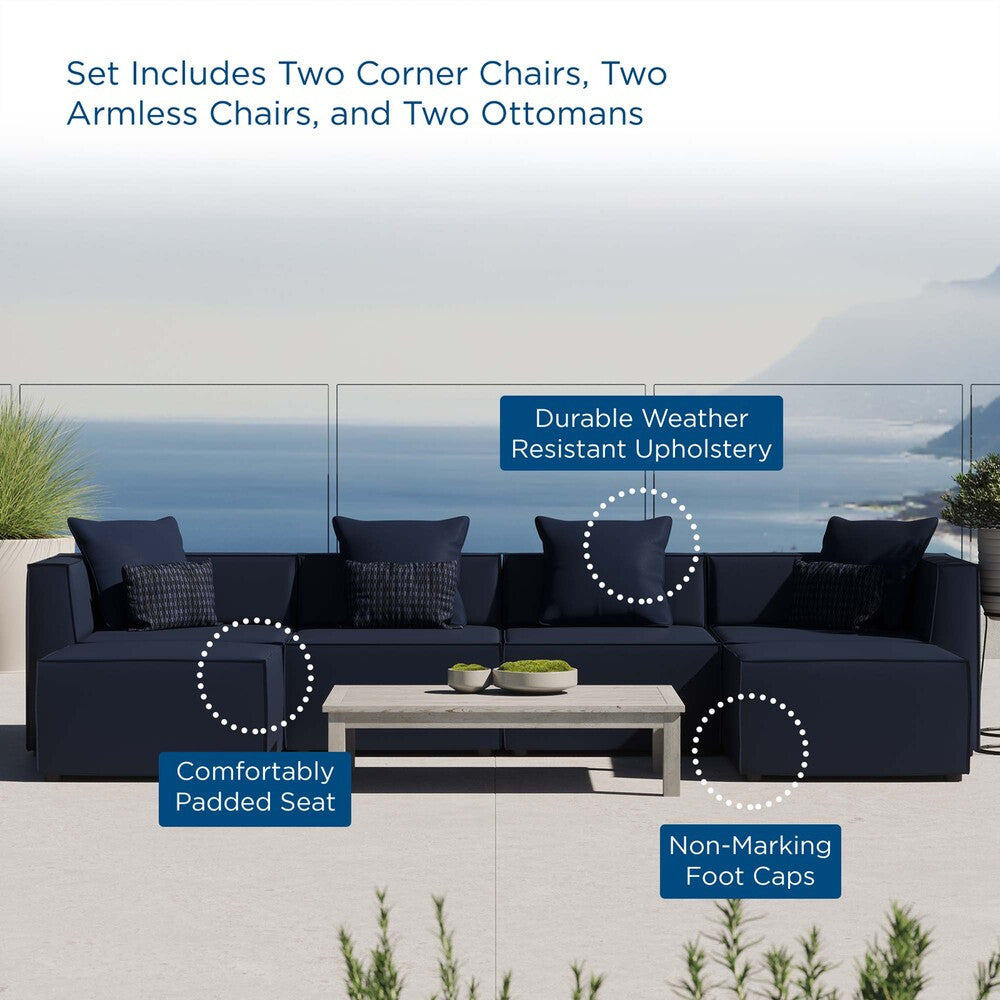 EEI-4383 Saybrook 6-Piece Outdoor Patio Upholstered Sectional Sofa by Modway