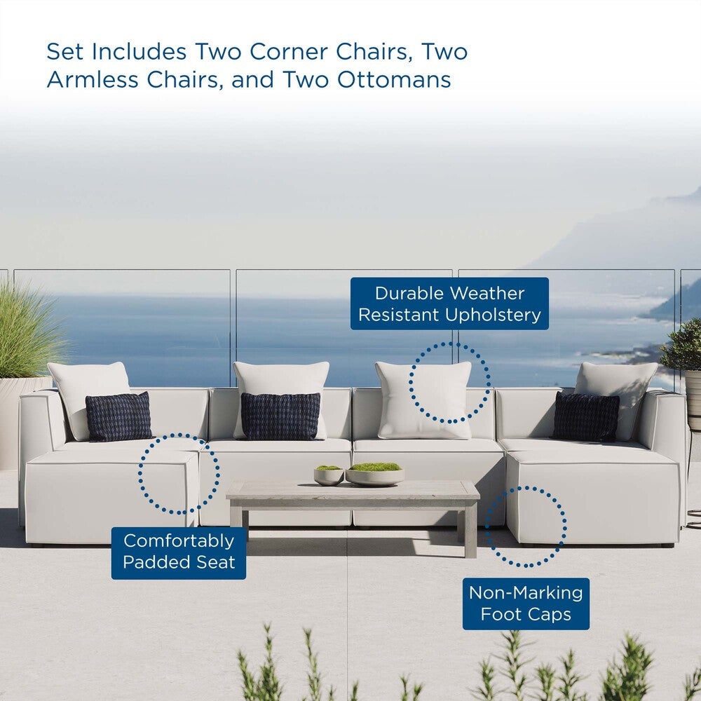 EEI-4383 Saybrook 6-Piece Outdoor Patio Upholstered Sectional Sofa by Modway
