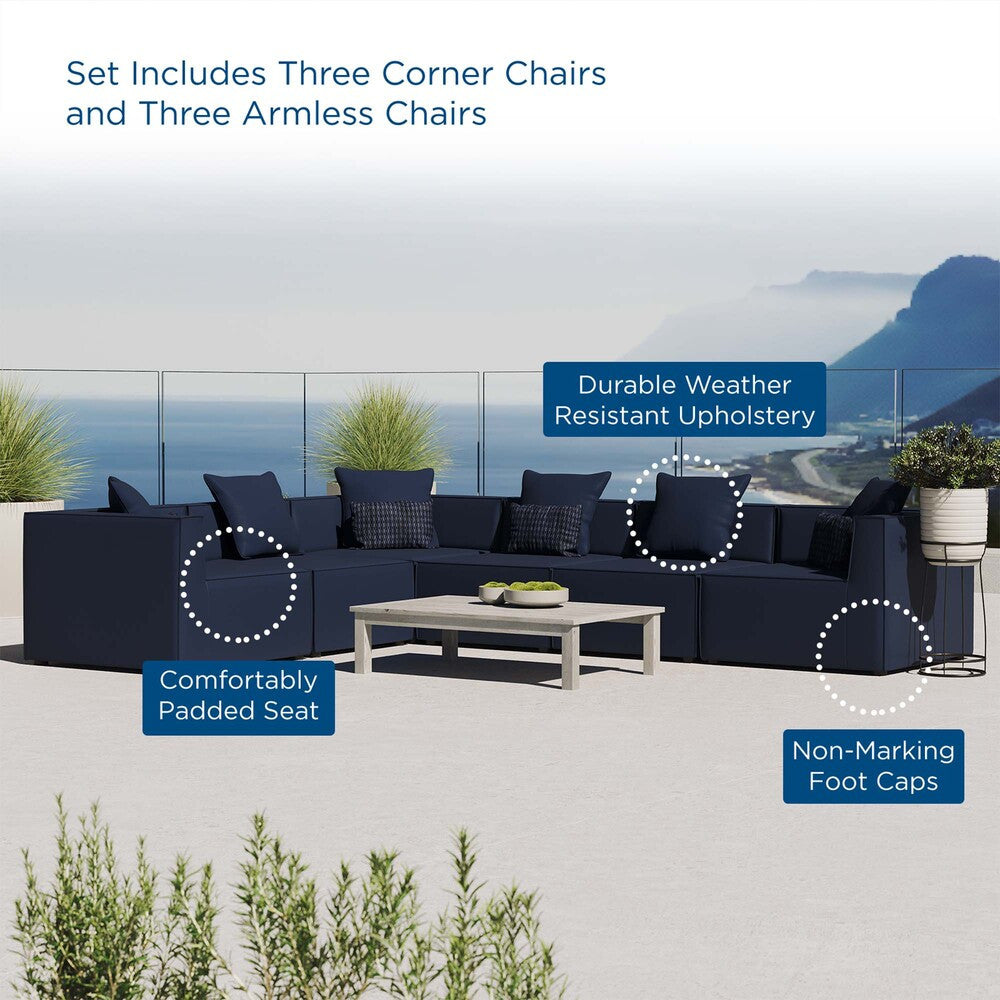 EEI-4385 Saybrook 6-Piece Outdoor Patio Upholstered Sectional Sofa by Modway