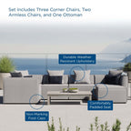 EEI-4386 Saybrook 6-Piece Outdoor Patio Upholstered Sectional Sofa by Modway