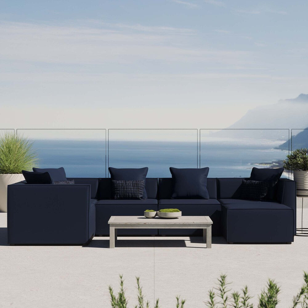 EEI-4386 Saybrook 6-Piece Outdoor Patio Upholstered Sectional Sofa by Modway