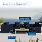 EEI-4386 Saybrook 6-Piece Outdoor Patio Upholstered Sectional Sofa by Modway