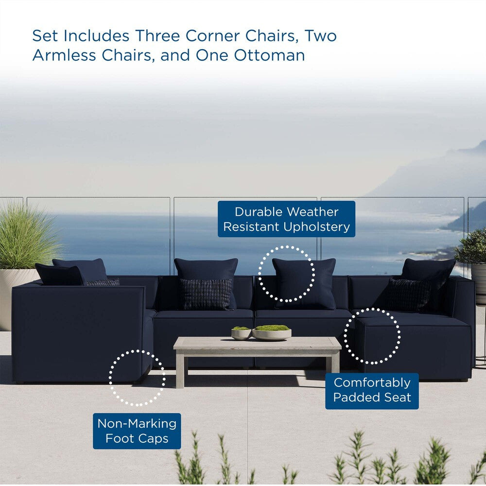 EEI-4386 Saybrook 6-Piece Outdoor Patio Upholstered Sectional Sofa by Modway