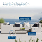 EEI-4386 Saybrook 6-Piece Outdoor Patio Upholstered Sectional Sofa by Modway