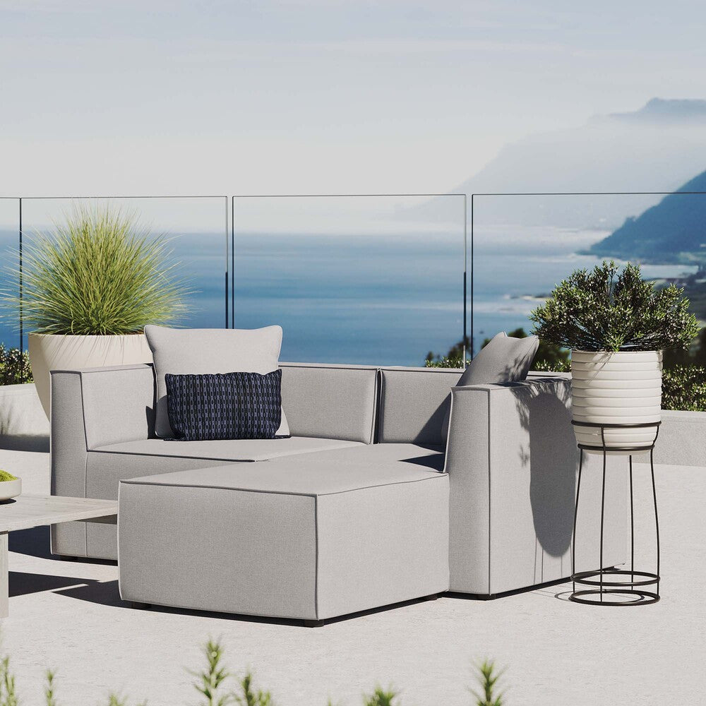 EEI-4378 Saybrook Outdoor Patio Upholstered Loveseat and Ottoman Set by Modway