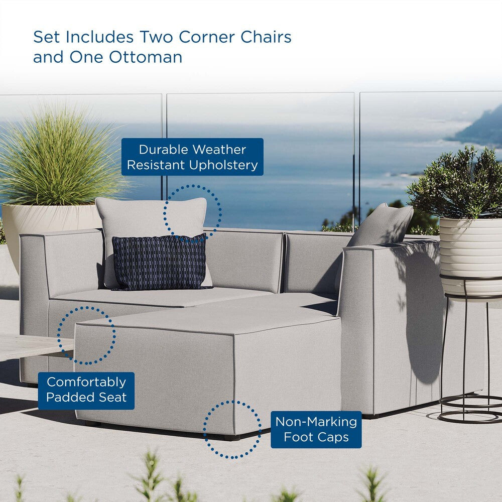 EEI-4378 Saybrook Outdoor Patio Upholstered Loveseat and Ottoman Set by Modway