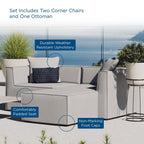 EEI-4378 Saybrook Outdoor Patio Upholstered Loveseat and Ottoman Set by Modway