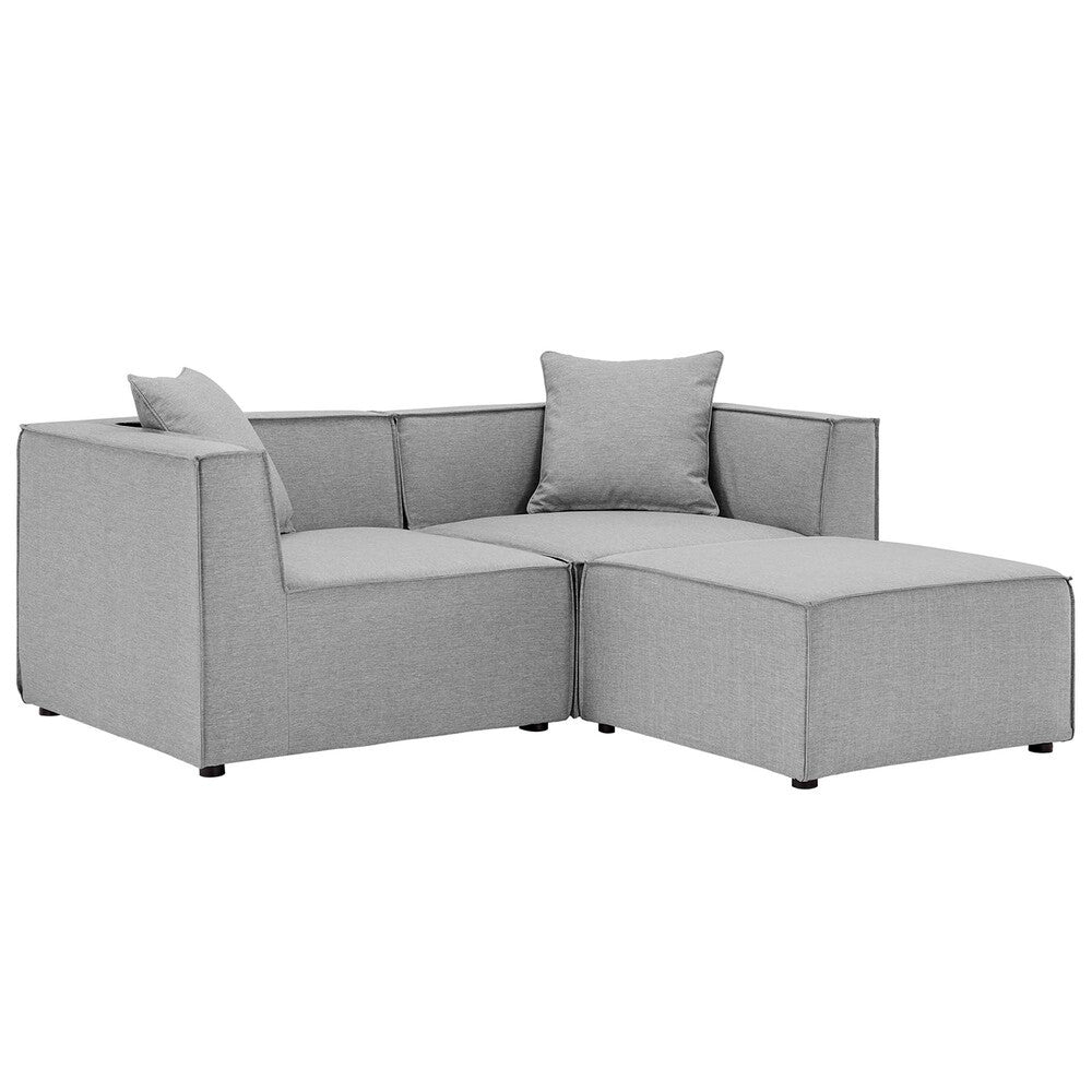 EEI-4378 Saybrook Outdoor Patio Upholstered Loveseat and Ottoman Set by Modway
