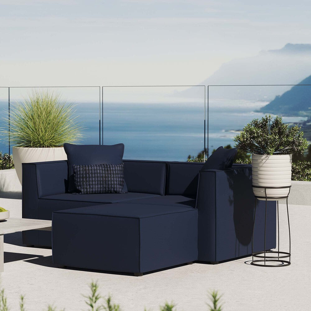 EEI-4378 Saybrook Outdoor Patio Upholstered Loveseat and Ottoman Set by Modway