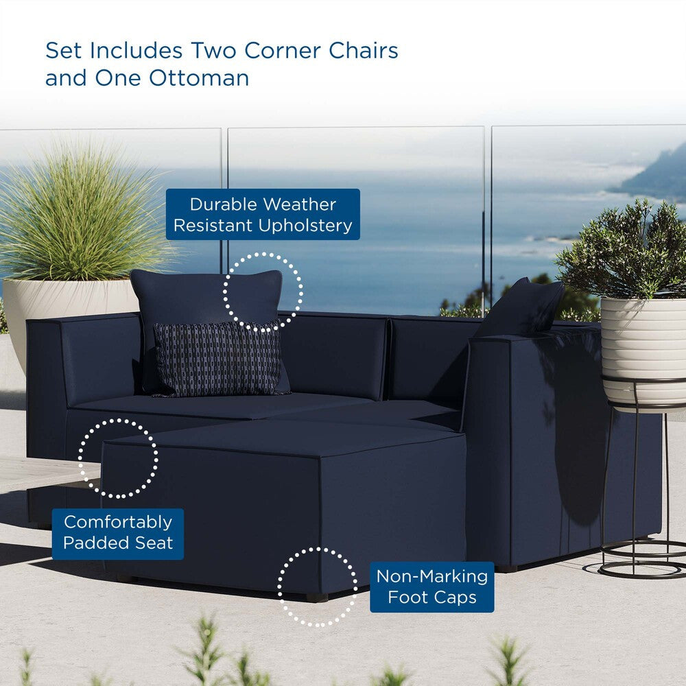 EEI-4378 Saybrook Outdoor Patio Upholstered Loveseat and Ottoman Set by Modway