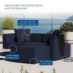 EEI-4378 Saybrook Outdoor Patio Upholstered Loveseat and Ottoman Set by Modway