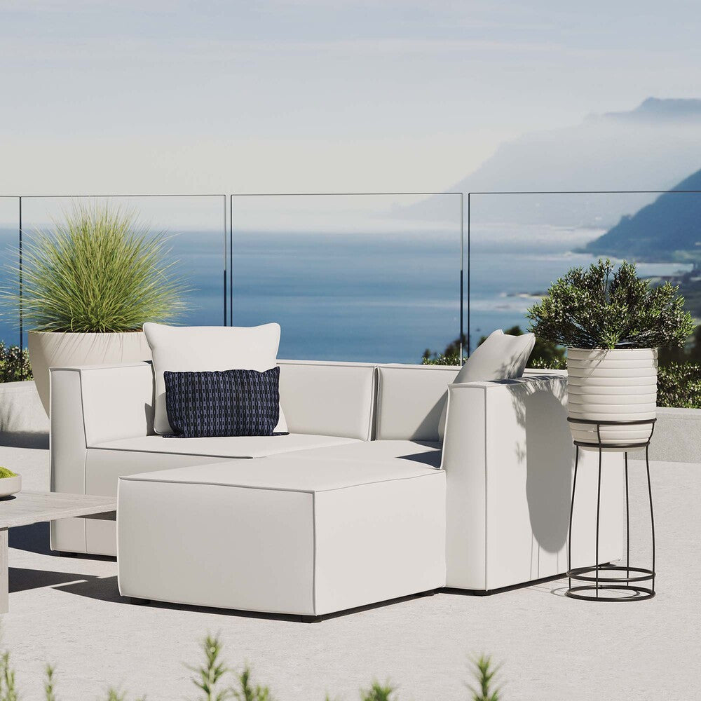 EEI-4378 Saybrook Outdoor Patio Upholstered Loveseat and Ottoman Set by Modway